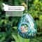 Glitzhome® 6.75" Blue Dots Glass Water Drop Hanging Bird Feeder